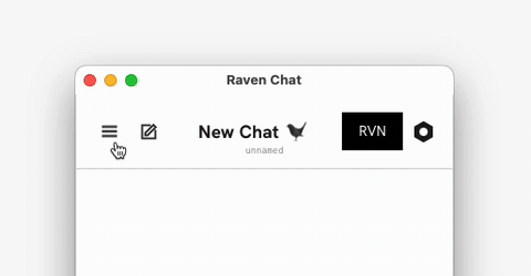 Opening the chat history sidebar
